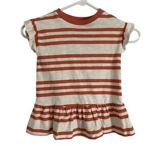 Little Co. Boxy Tee Dress 18 months Orange / White Striped NWT